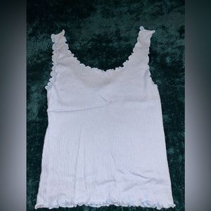 Baby blue ruffle tank